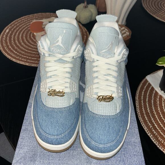 Nike Air Jordan 4 Retro Denim shoes Sail Gum Women’s 11/men 9.5 - Picture 2 of 9